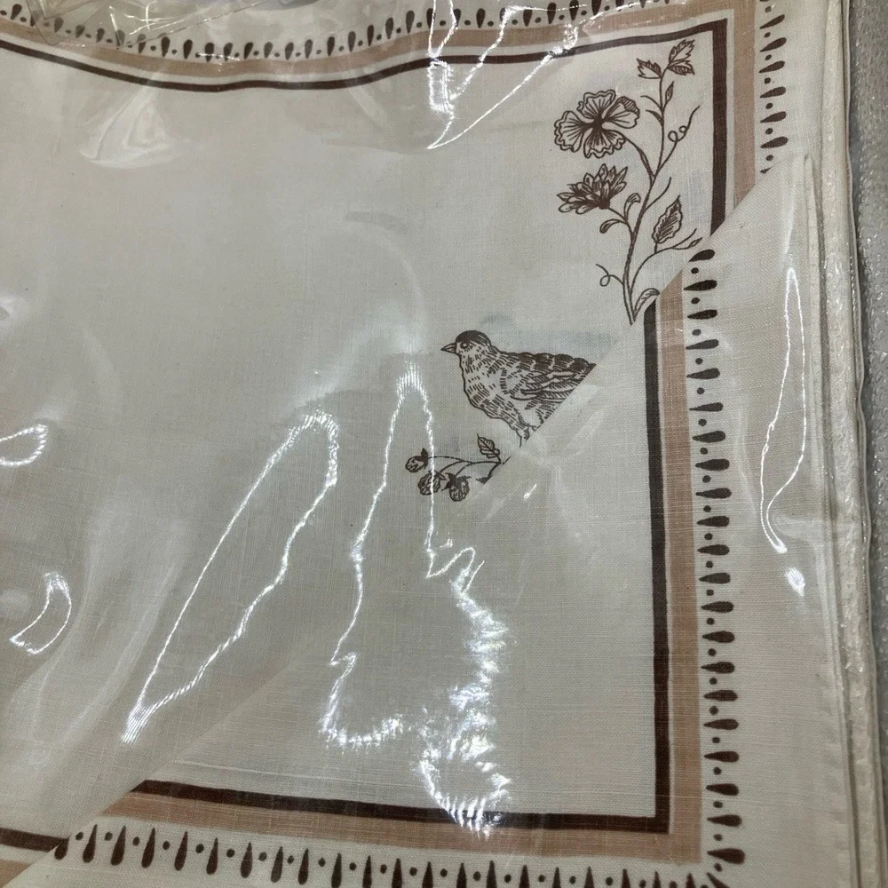 Linum Home Textiles Placemat Beige Floral Bird Design‎ Sustainable Cotton